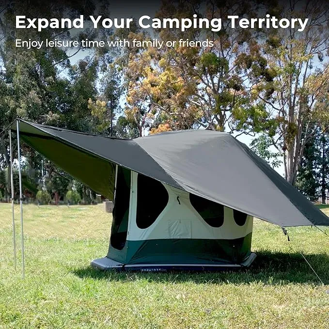 ACACIA Canopy 2-3 Person for Space Acacia Camping System, PU2000 Waterproof Camping Tarp for 4 Season Camping, UPF50  Sunproof Tent Tarp with 2 Telescoping Poles, Carry Bag, Summer Night