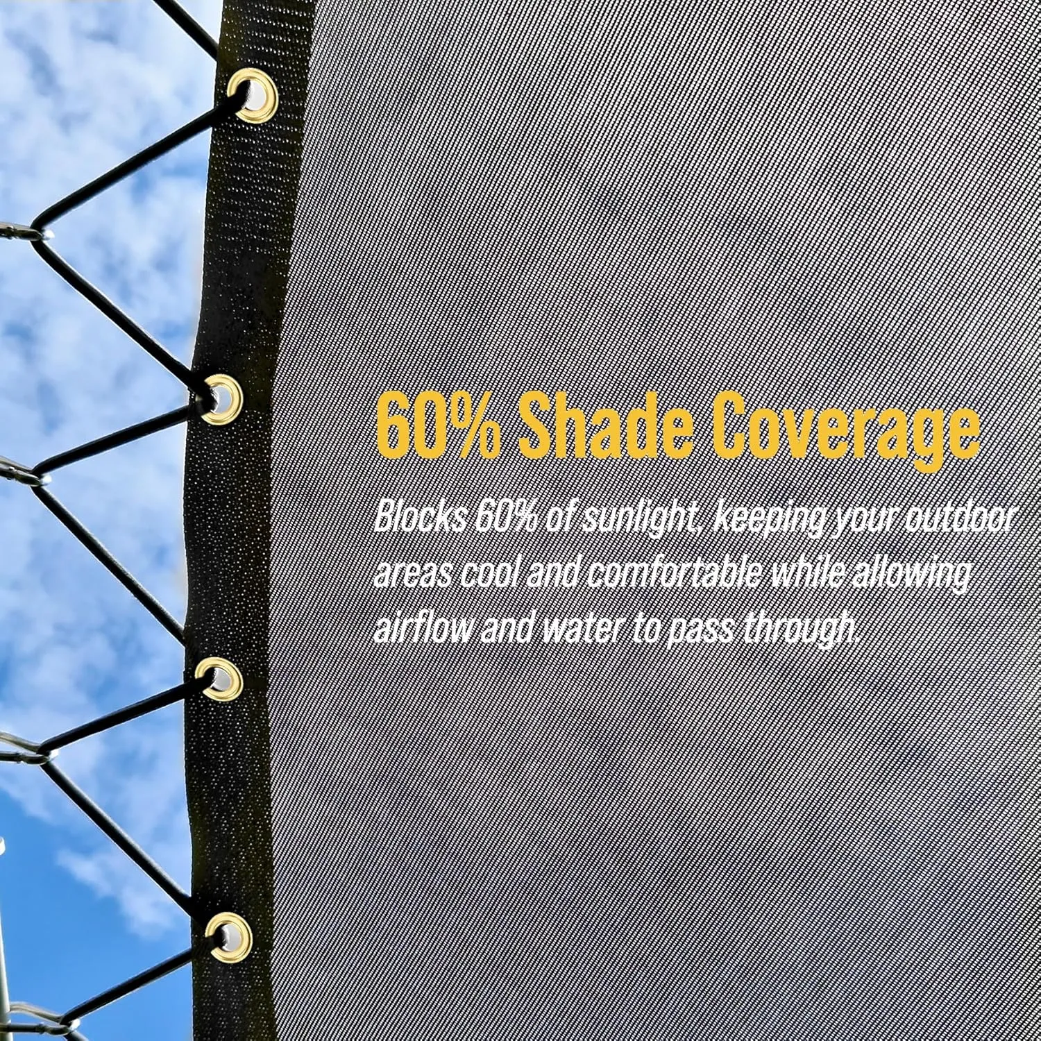 AdirPro Heavy Duty Knitted Mesh Tarp - 10x12ft Black Shade Tarp with Grommets for Playgrounds, Porch, Patio, Backyards, Pools, Greenhouse, Dump Truck, and More - 60% Shade, Water Resistant