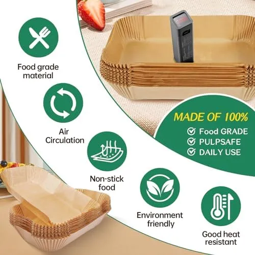 Air Fryer Liners Disposable for Ninja DZ071 Foodi 7-QT 11QT DualZone FlexBasket/Instant 9 Qt Air Fryer, 150PCS Rectangle Airfryer Liners,Air Fryer Parchment Paper Liners,Air Fryer Accessories