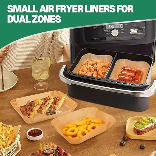 Air Fryer Liners Disposable for Ninja DZ071 Foodi 7-QT 11QT DualZone FlexBasket/Instant 9 Qt Air Fryer, 150PCS Rectangle Airfryer Liners,Air Fryer Parchment Paper Liners,Air Fryer Accessories