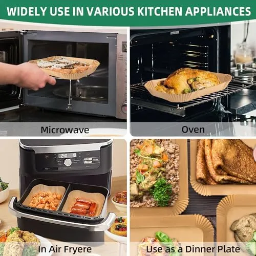 Air Fryer Liners Disposable for Ninja DZ071 Foodi 7-QT 11QT DualZone FlexBasket/Instant 9 Qt Air Fryer, 150PCS Rectangle Airfryer Liners,Air Fryer Parchment Paper Liners,Air Fryer Accessories