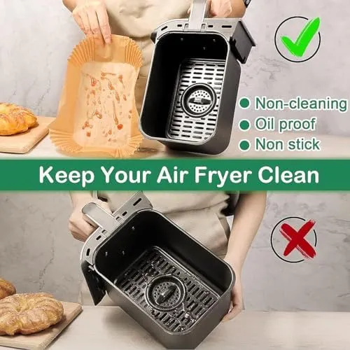 Air Fryer Liners Disposable for Ninja DZ071 Foodi 7-QT 11QT DualZone FlexBasket/Instant 9 Qt Air Fryer, 150PCS Rectangle Airfryer Liners,Air Fryer Parchment Paper Liners,Air Fryer Accessories