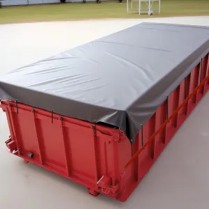 ALCO - Dumpster Tarp/Covers – Super Duty - Reinforced Vinyl (18oz PVC Dumpster Tarp (12'x 26') Black)