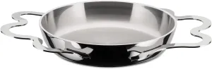Alessi AM42 Tegamino Egg pan with two handles in multiply with lid in 18/10 stainless steel