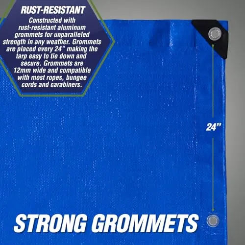 All Weather 100% Waterproof Heavy Duty Tarp,5 Mil UV Temperature Resistant Tarps