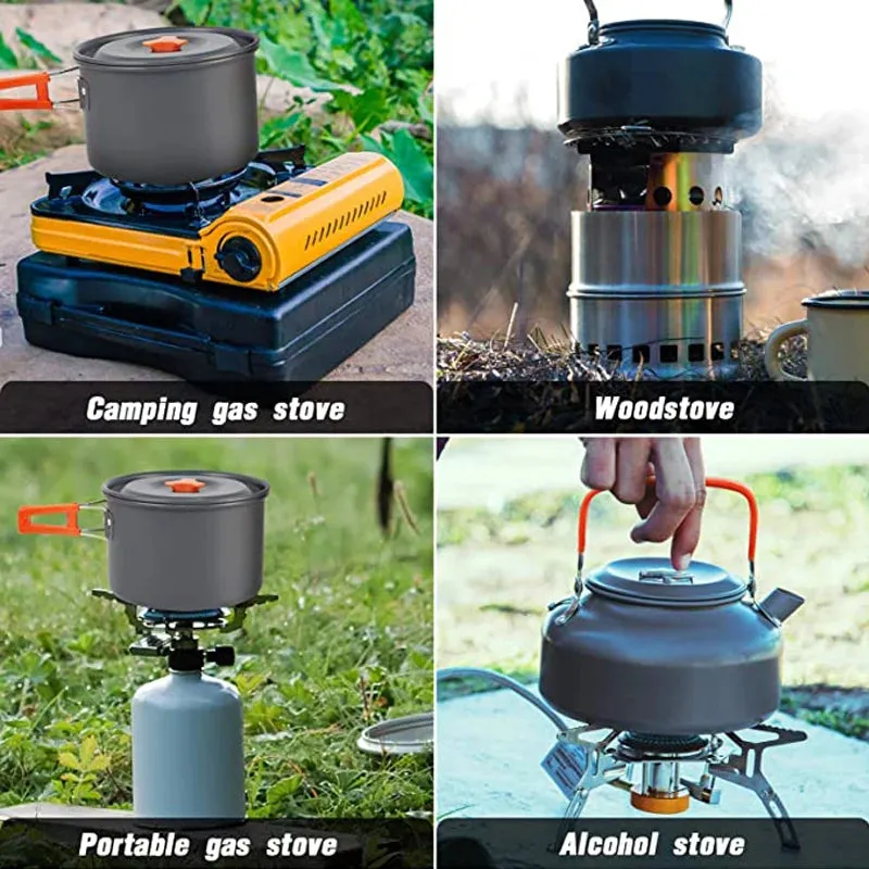 Aluminum Outdoor Camping Cookware Set with Mesh Bag