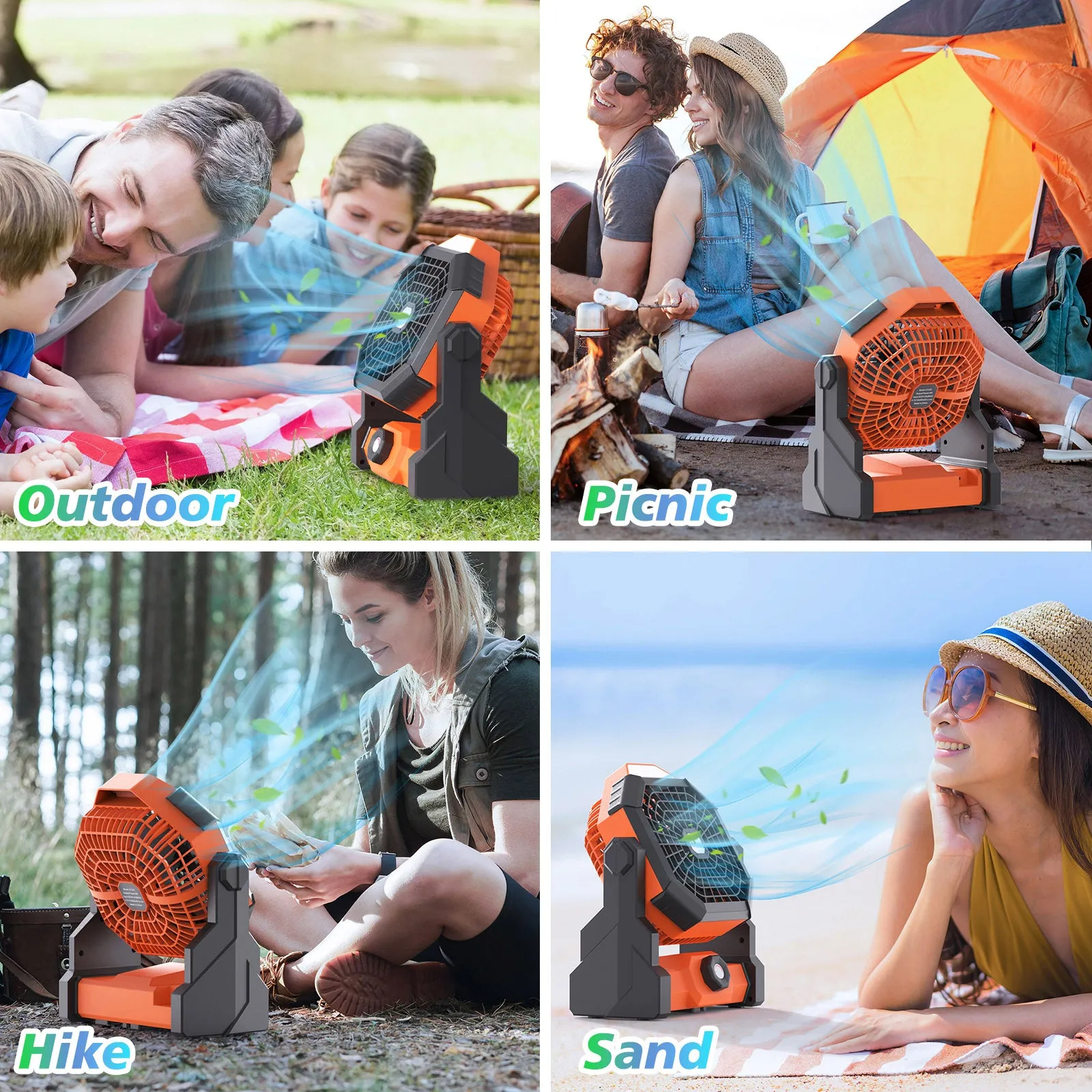 Ambitelligence Battery Operated Fan, 10400mAh Camping Fan