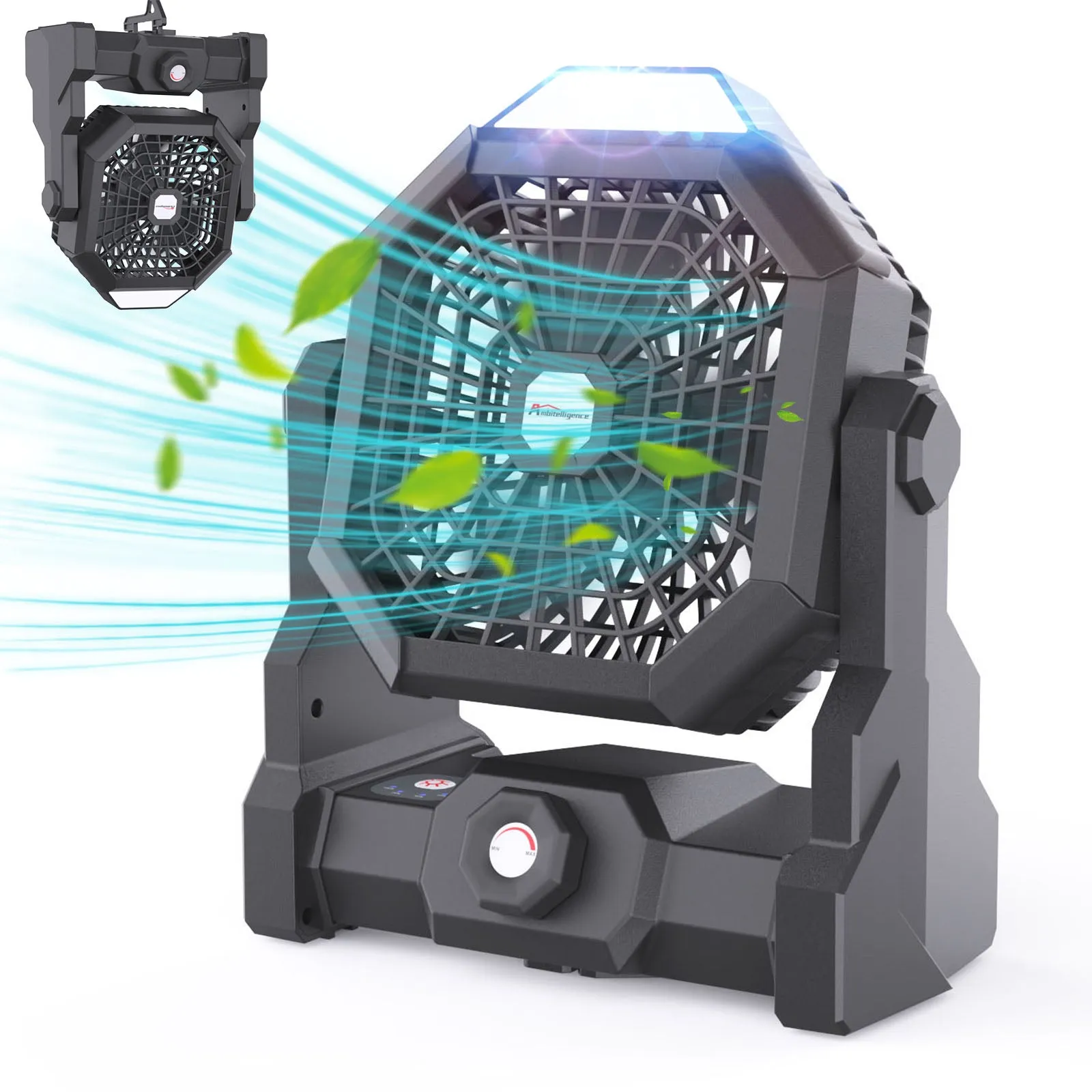 Ambitelligence Battery Operated Fan, 10400mAh Camping Fan