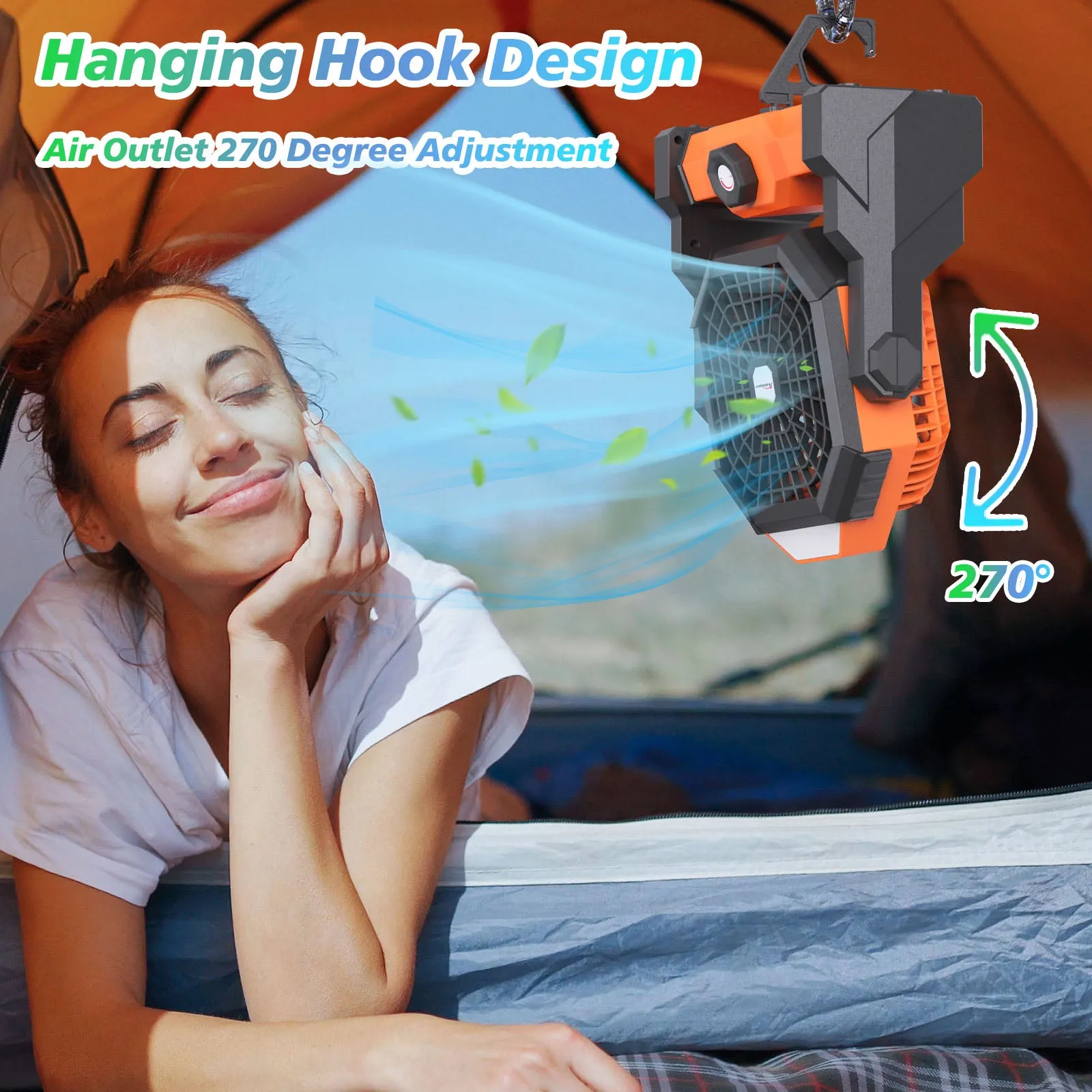 Ambitelligence Battery Operated Fan, 10400mAh Camping Fan