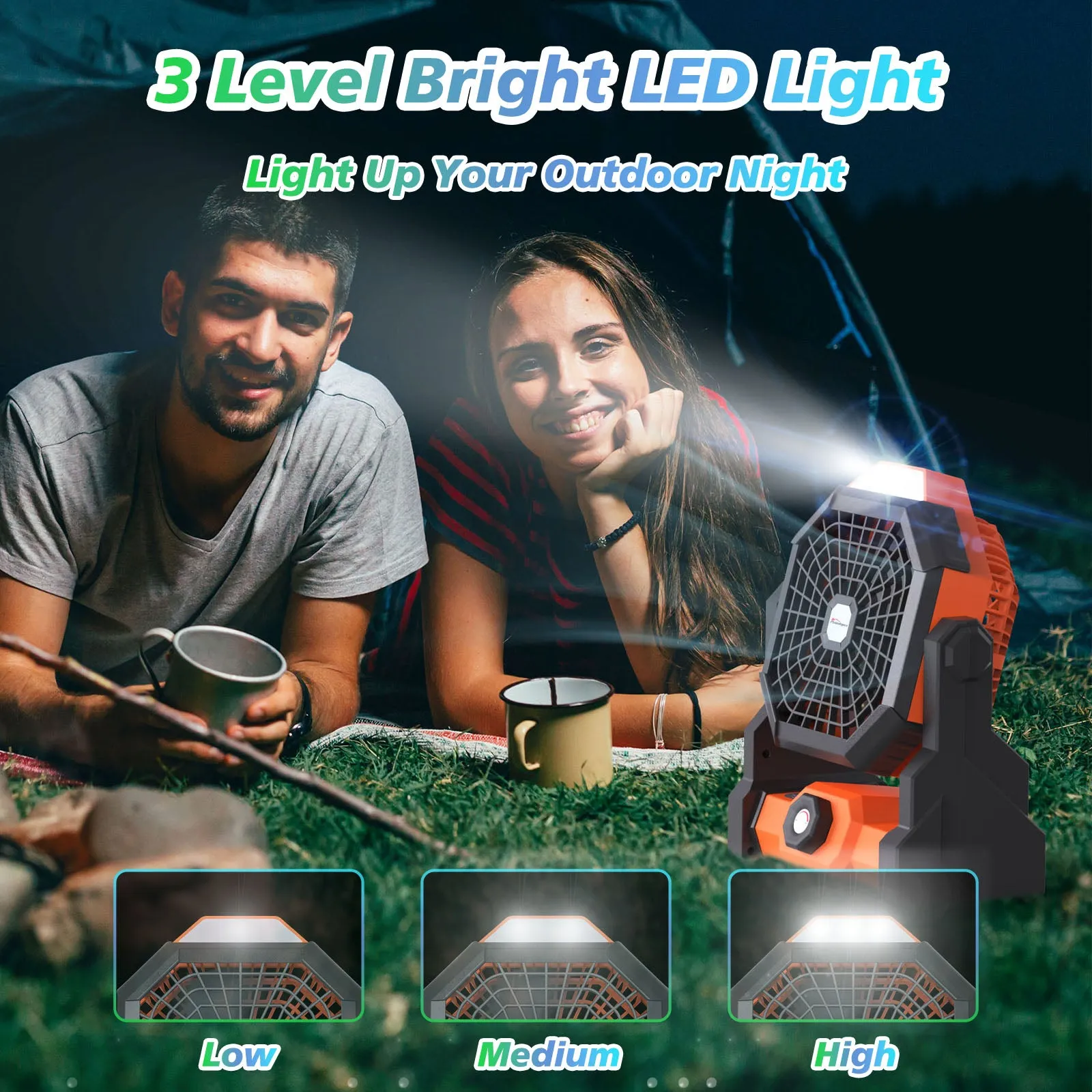 Ambitelligence Battery Operated Fan, 10400mAh Camping Fan