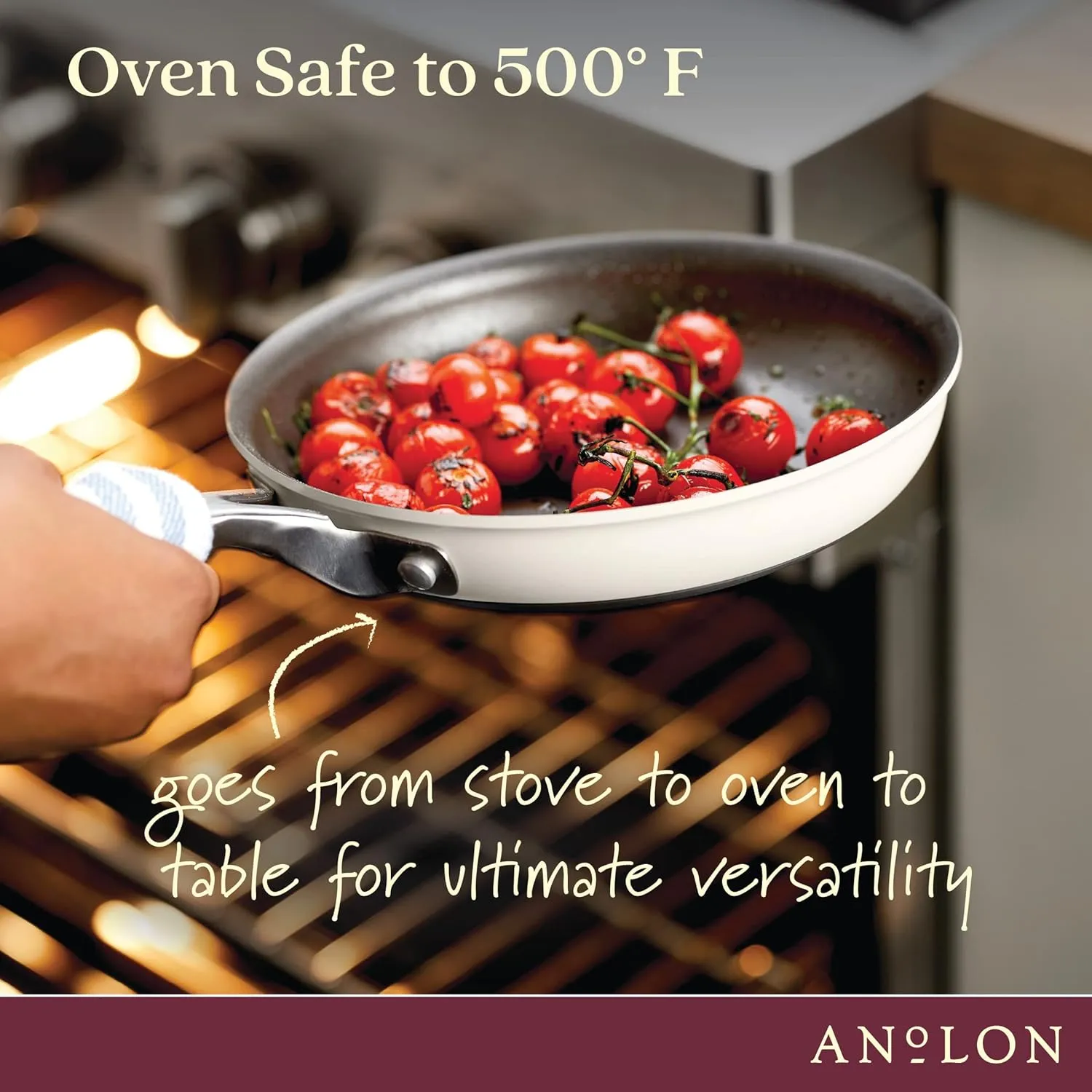 Anolon Achieve Hard Anodized Nonstick Frying Pan/Skillet, 10 Inch, Cream