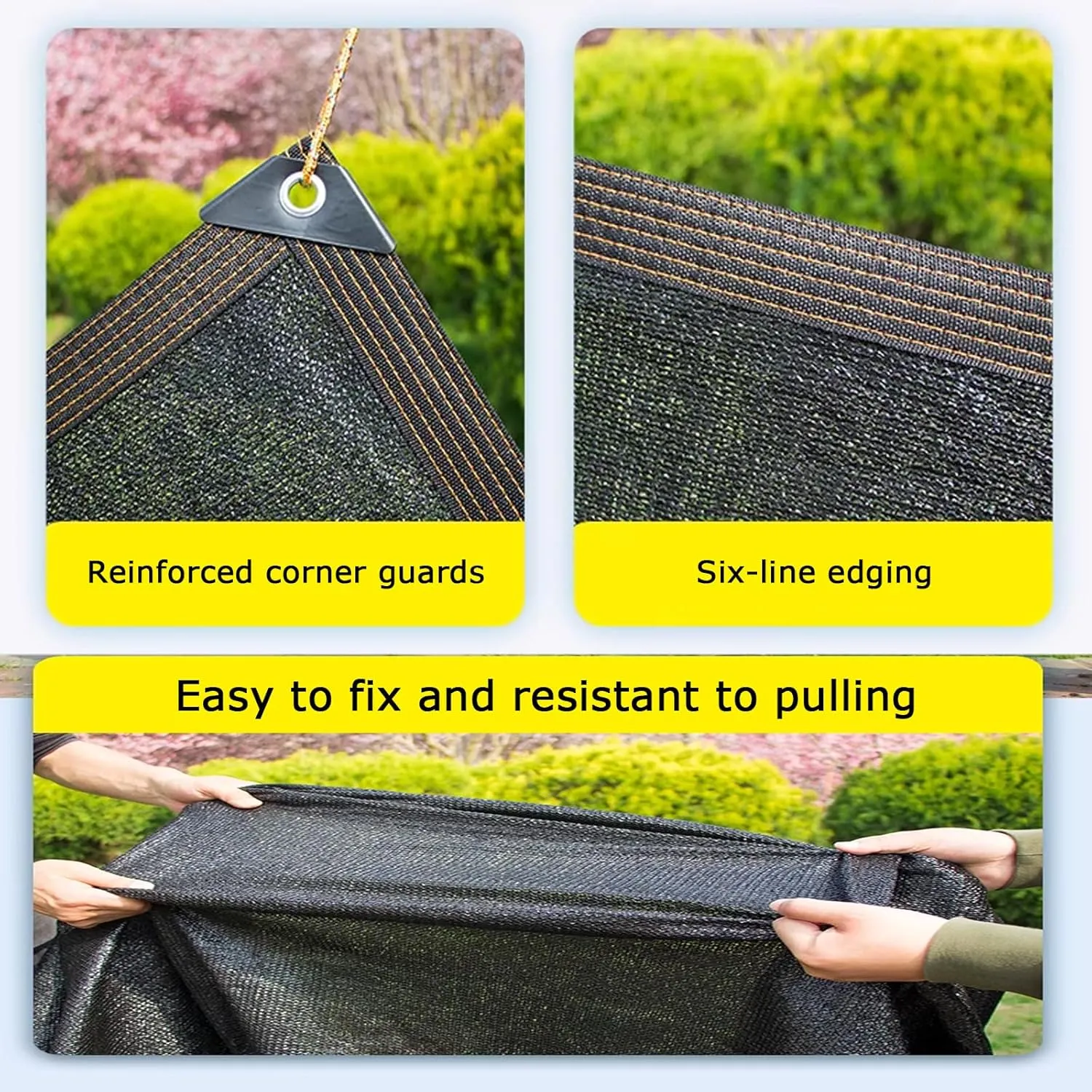Anti-Aging Heat Insulation Shade Netting,Black Sunblock Shade Cloth Net,Garden Outdoor Car Shade Mesh Tarp,Privacy Netting,Windbreak Fencing,Greenhouse Anti-UV Sunshade Net (8.2x16ft)