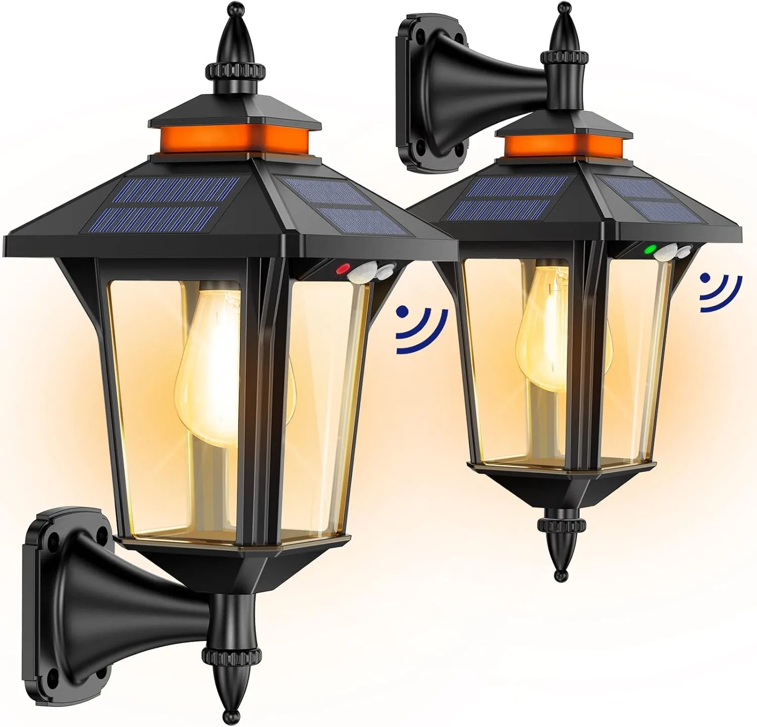 Aqonsie Solar Porch Lights Outdoor with 3 Lighting Modes & Motion Sensing, Elegant Solar Barn Lights Outdoor Waterproof Solar Wall Sconce Lights, Solar Lanterns for Barn Shed Yard Garage Chicken Coop