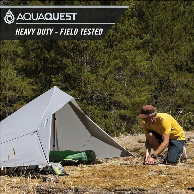 AquaQuest Defender Camping Tarp - Heavy Duty Tent Shelter or Rain Fly - Waterproof Camping Essentials for Hiking, Bushcraft & Hammock, 20 x 13 ft, Stealth Gray