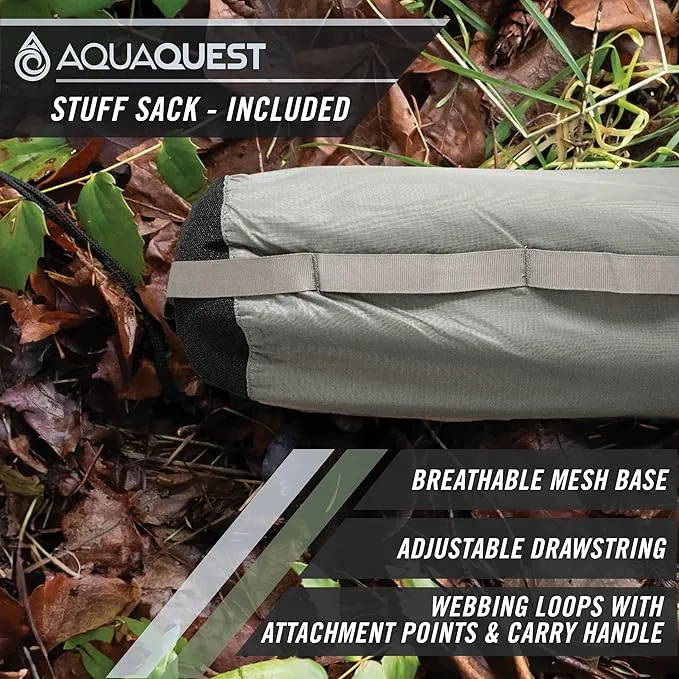 AquaQuest Guide Camping Tarp - Ultralight Tent Cover or Rain Fly - Waterproof Camping Gear Must Haves for Hiking, Hammock, Bivy & Survival, 20 x 13 ft, Stealth Gray