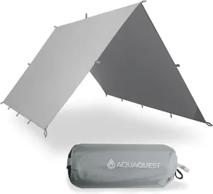 AquaQuest Guide Camping Tarp - Ultralight Tent Cover or Rain Fly - Waterproof Camping Gear Must Haves for Hiking, Hammock, Bivy & Survival, 20 x 13 ft, Stealth Gray