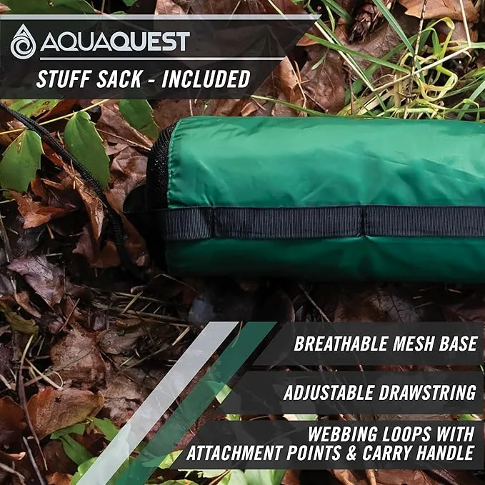 AquaQuest Safari Camping Tarp - Lightweight Durable Rain Fly - Waterproof Camping Essentials for Hiking, Backpacking & Hammock, 20 x 13 ft, Forester Green