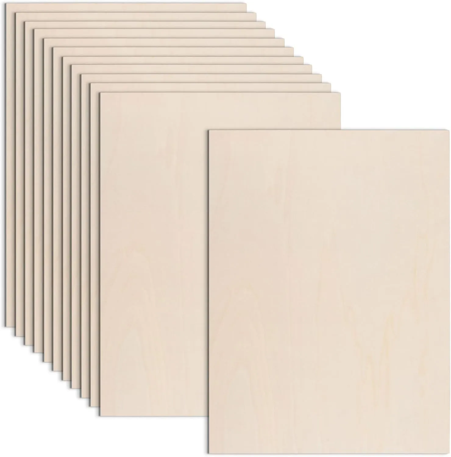 AWIZOM 12 Pack Basswood Sheets for Crafts-18 x 24 x 1/8 Inch- 3mm Thick Plywood Sheets with Smooth Surfaces Unfinished Wood Boards for Laser Cutting, Wood Burning, Architectural Models, Staining
