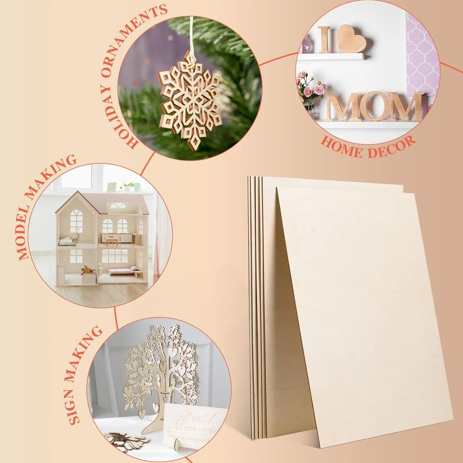 AWIZOM 12 Pack Basswood Sheets for Crafts-18 x 24 x 1/8 Inch- 3mm Thick Plywood Sheets with Smooth Surfaces Unfinished Wood Boards for Laser Cutting, Wood Burning, Architectural Models, Staining