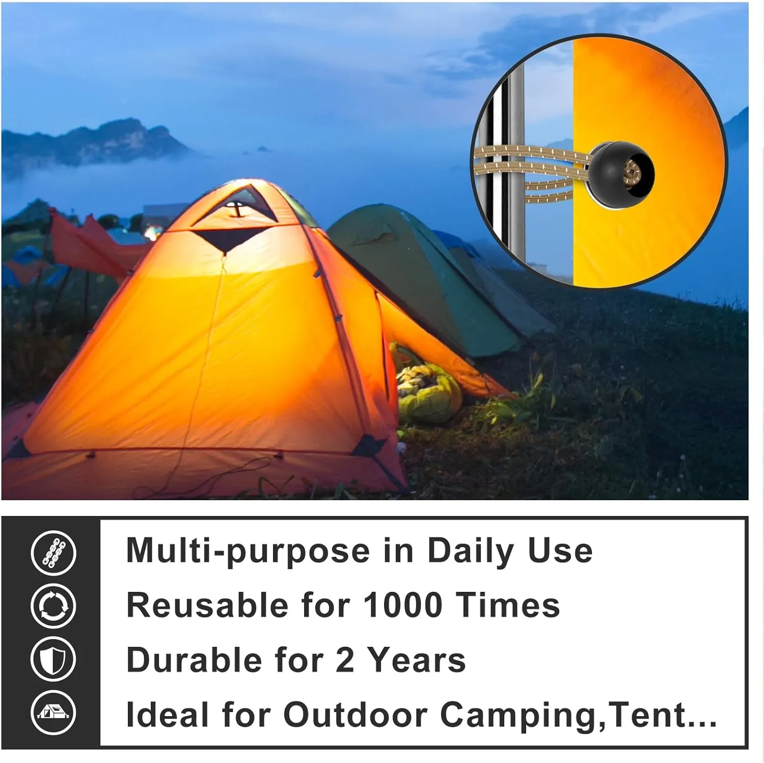 Ball Bungee Cords for Canopy 12 inch,50 pcs Tarp Bungee Tie Ball Cords for Canopy, Camping Tarp, Shelter,Cargo,Tent Poles UV Resistant
