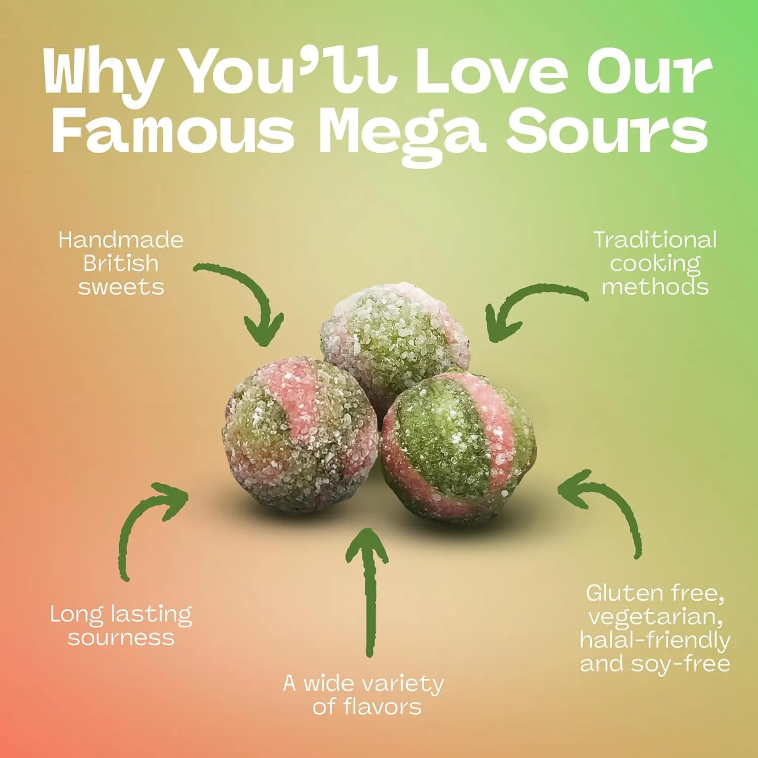 Barnetts Sweets Mega Sour Candy Watermelon 500g