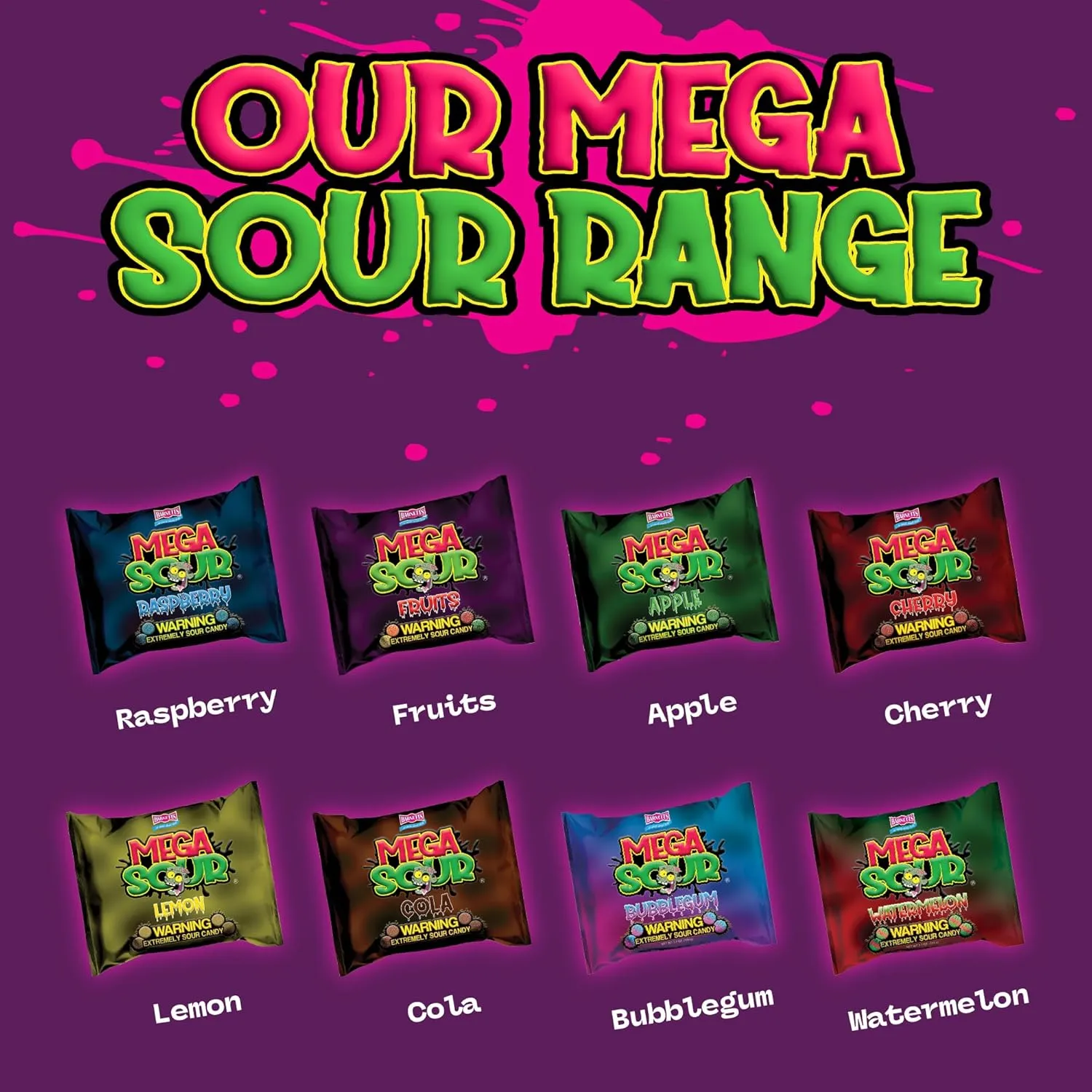 Barnetts Sweets Mega Sour Candy Watermelon 500g