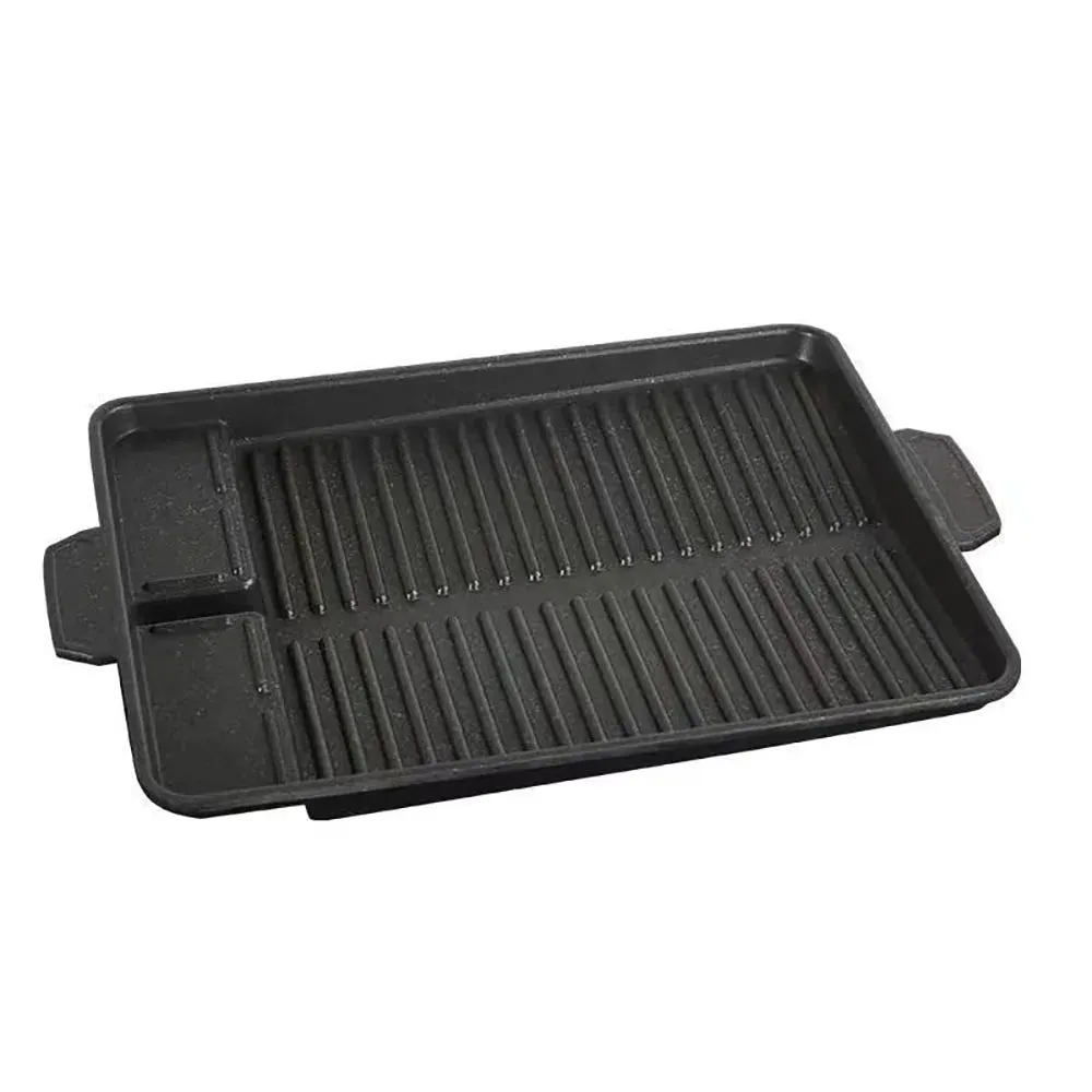 BBQ Grill Pan Plate 32 X 26cm Portable Non-Stick Coating Butane Gas Stove Cooker Plate Rectangle Korean-style Barbecue Plate