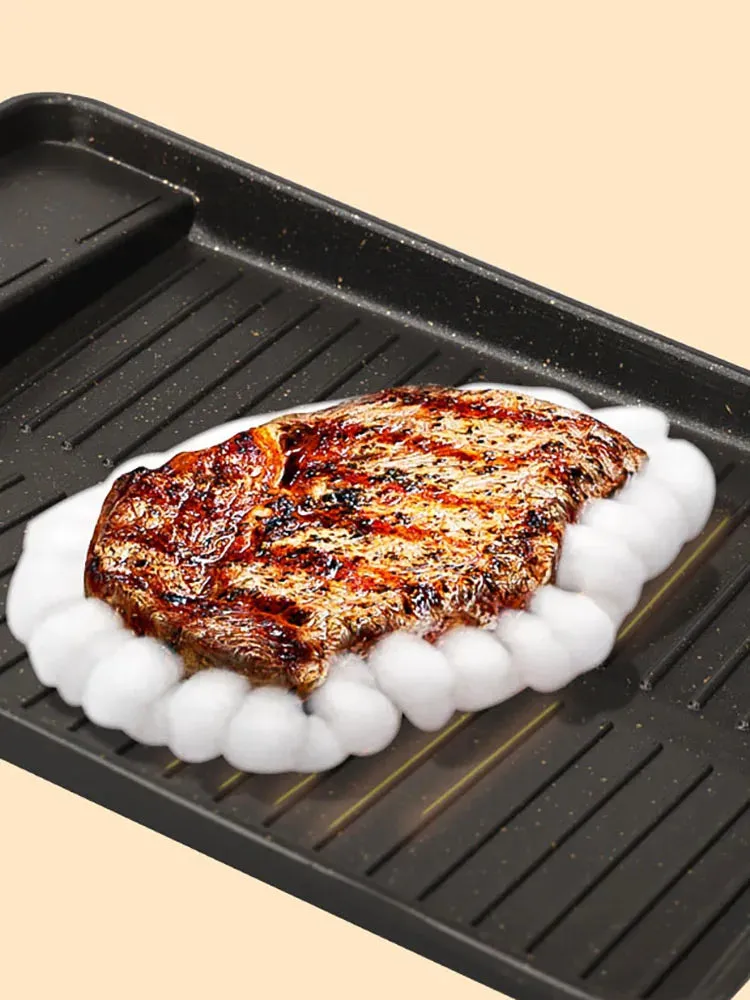 BBQ Grill Pan Plate 32 X 26cm Portable Non-Stick Coating Butane Gas Stove Cooker Plate Rectangle Korean-style Barbecue Plate