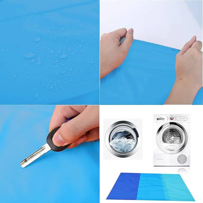 Beach Blanket 79 * 55inch, Compact Sand Proof and Waterproof Picnic Blanket, with Portable Storage Bag, Great for Outdoor Travel Camping Hiking Festival Park Sports