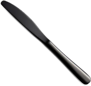Berglander Black Dinner Knives Set Of 12, Stainless Steel Titanium Plating Shiny Black Dinner Knife, Butter Knife Spreader Table Knives Sturdy And Dishwasher Safe