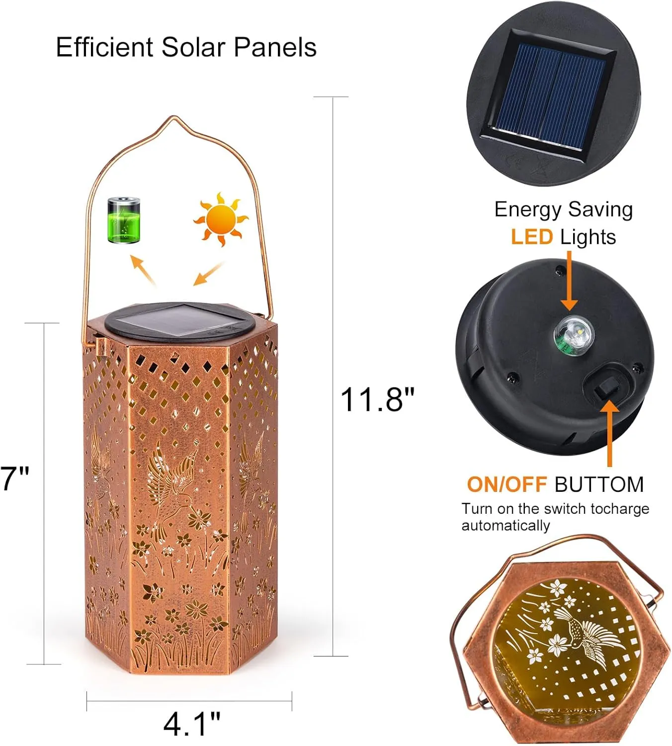 Birthday Gifts for Women Hummingbird Solar Lights Outdoor - Fathers Day Gifts from Daughter Solar Lanterns Outdoor Waterproof Garden Decoration for Outside, Outdoor, Patio, Yard, Lawn
