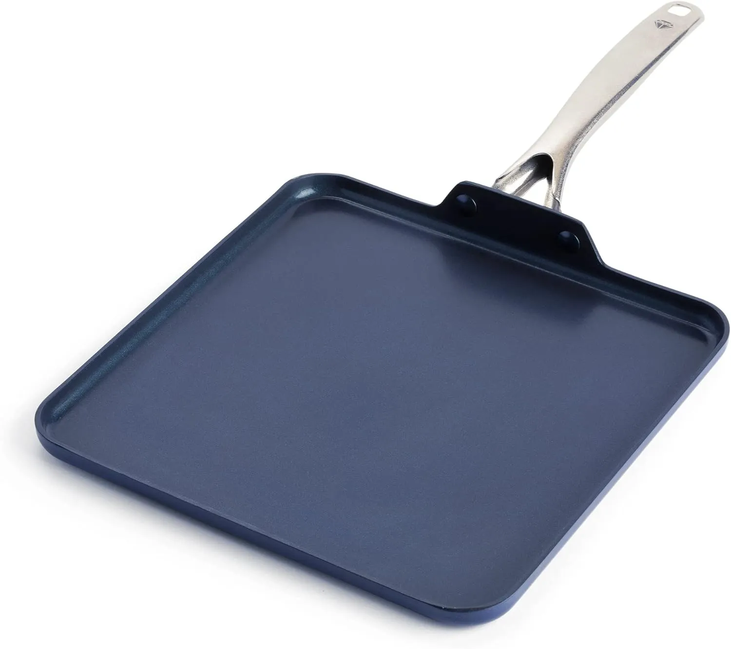 Blue Diamond 11" Griddle Pan, Diamond Infused Healthy Ceramic Nonstick, PFAS & PFOA-Free, Dishwasher & Oven Safe, Even Heating, Metal Utensil Safe, Warp Control, Blue