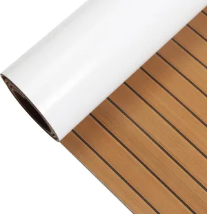 Boat Flooring EVA Foam Decking Teak Sheet - Non-Slip Marine Mat for Yacht, Motorboat, RV, Kayak and Swimming Pool - Self-Adhesive Floor Material - 44" × 94"