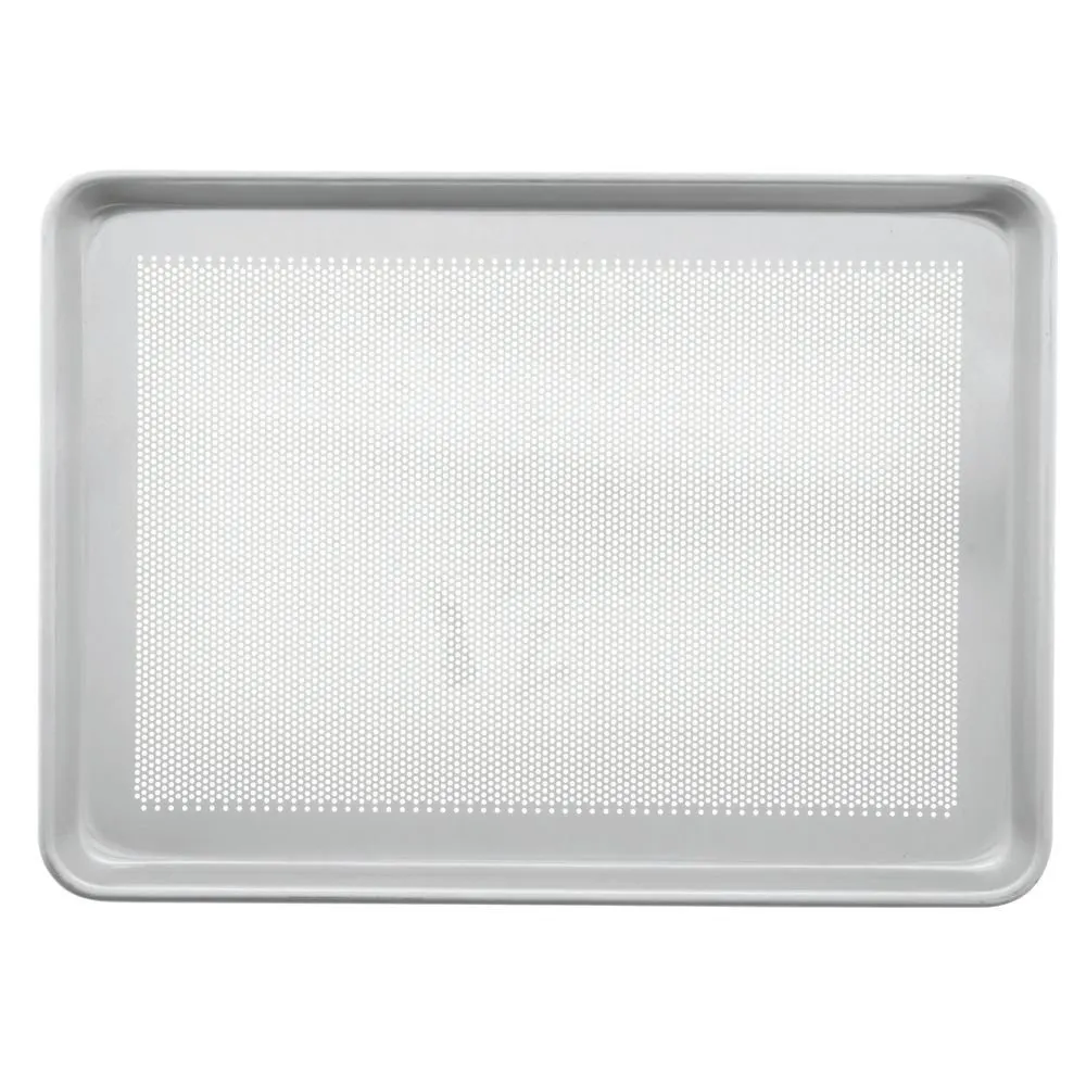 Bundy Chicago Metallic 18 Gauge Aluminum Perforated Bun Pan - 18"L x 13"W x 1"H