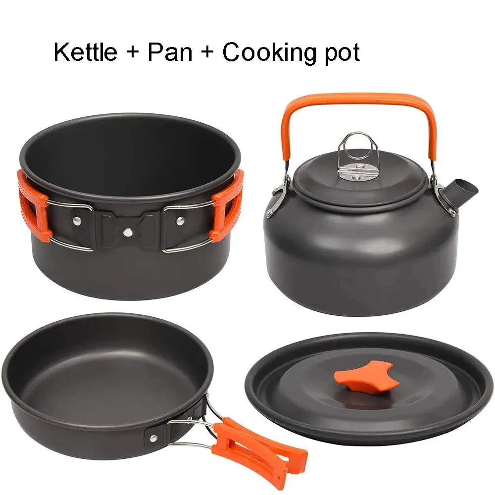 Camping Cooking Set - Outdoor Aluminum Lightweight Cookware Kit for Traveling, Trekking, and Hiking