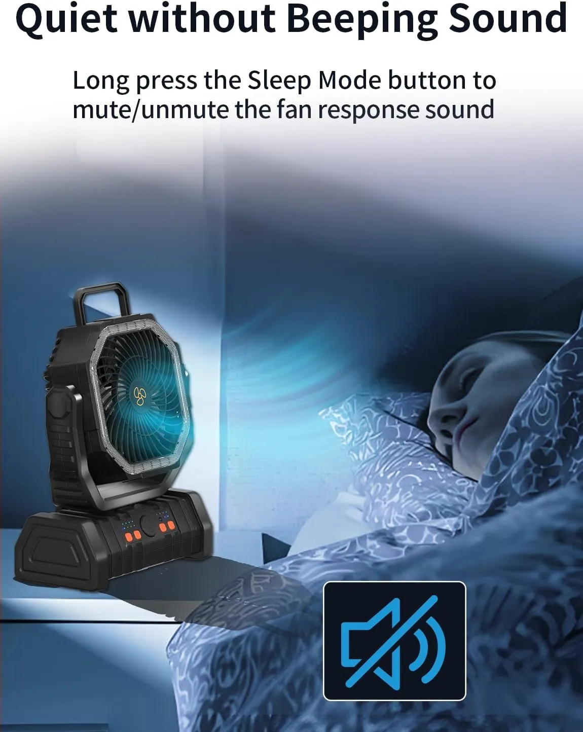 Camping Fan Portable Battery Powered Operated Outdoor Tent Fan with LED Lantern Light 20000mAh Rechargeable, Oscillating with Remote, 360° Rotating Hanging Hook, Cordless USB Desk Fan(Black)