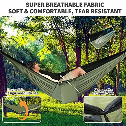 Camping Hammock-Hammocks w/ Mosquito Net Tent & Rain Fly Tarp