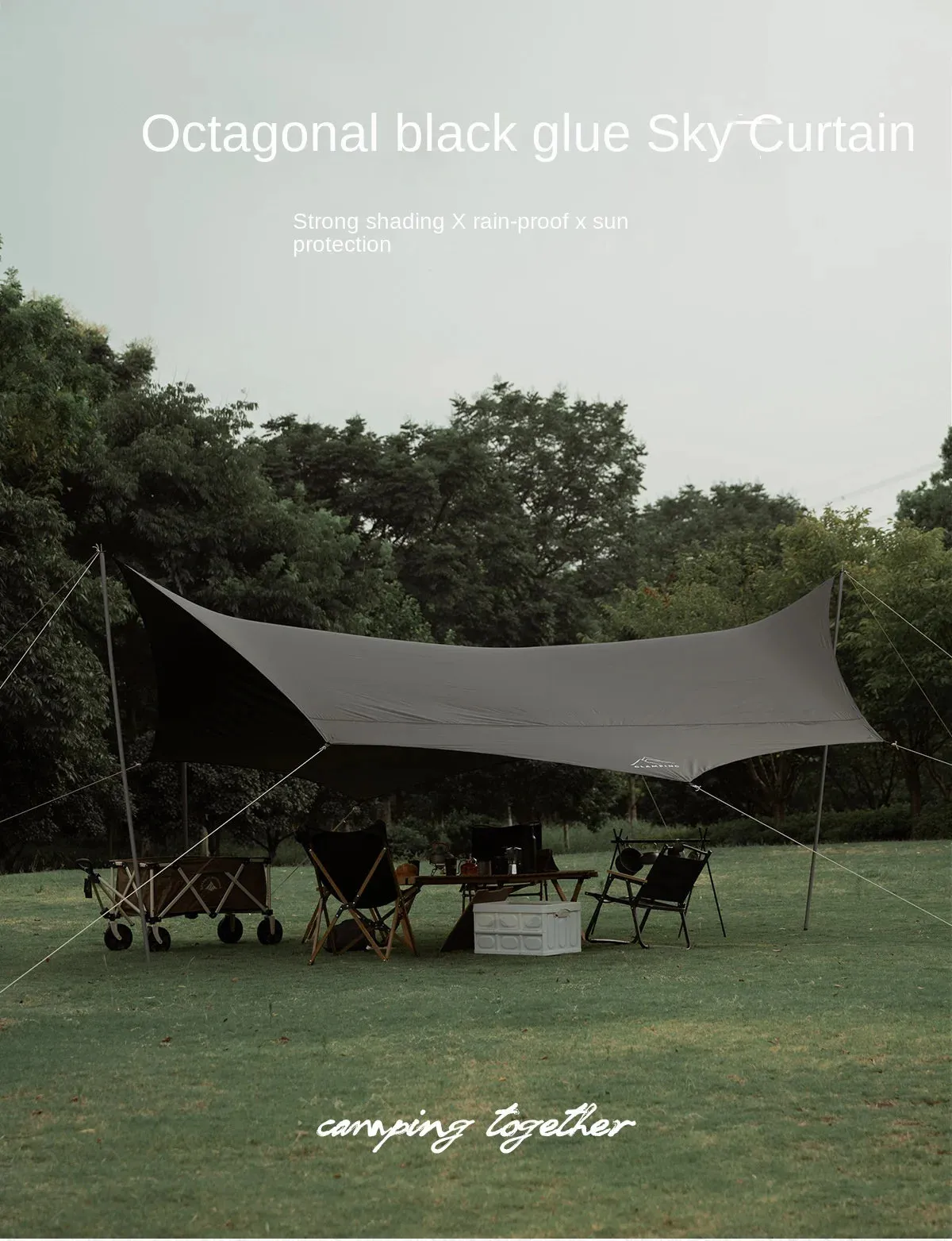 Camping Tarp Tent, Vinyl Canopy Beach Sun Shelter, Waterproof Awning, Picnic Supplies