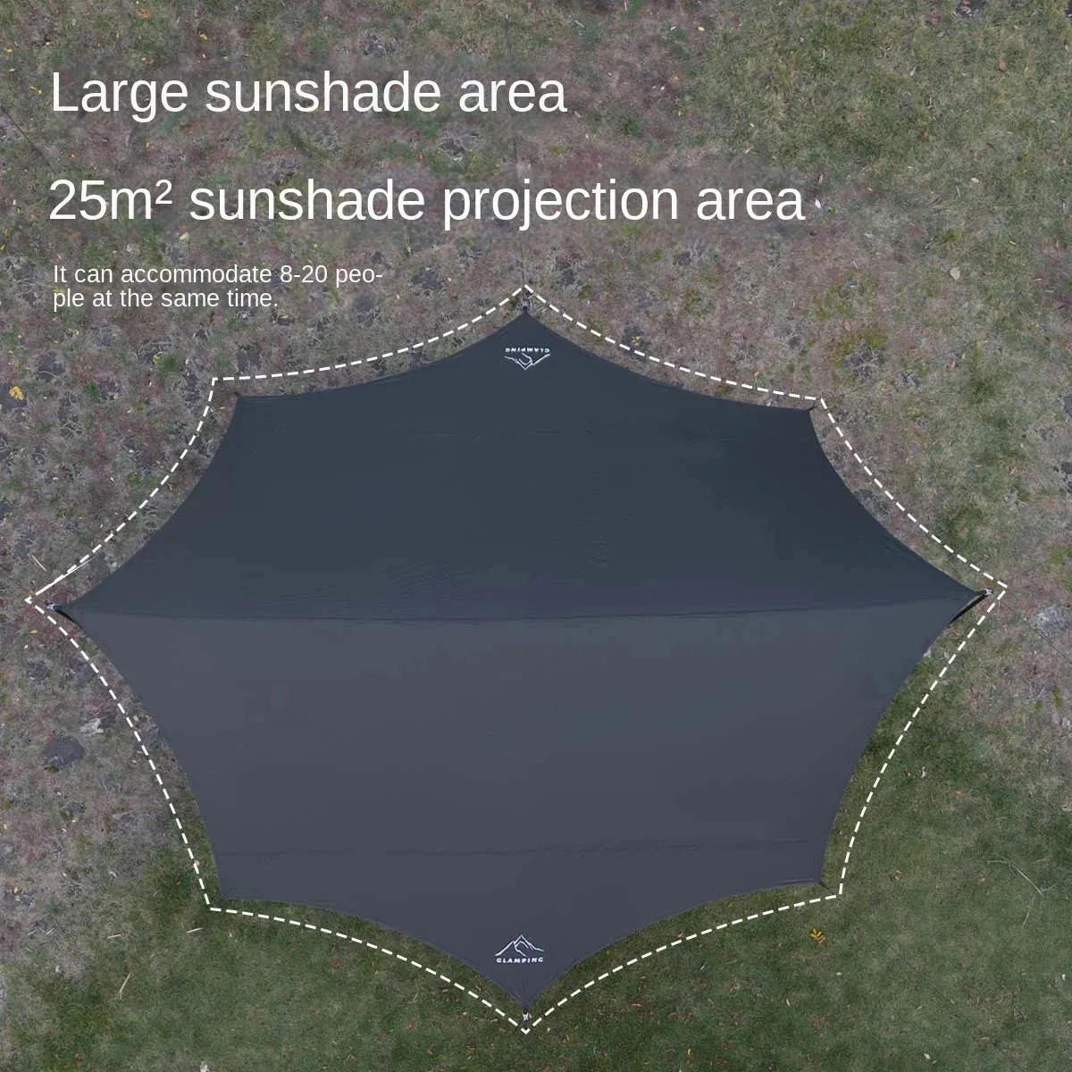 Camping Tarp Tent, Vinyl Canopy Beach Sun Shelter, Waterproof Awning, Picnic Supplies