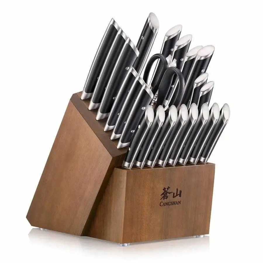 Cangshan Helena Series 23-piece Knife Block Set, Acacia Block