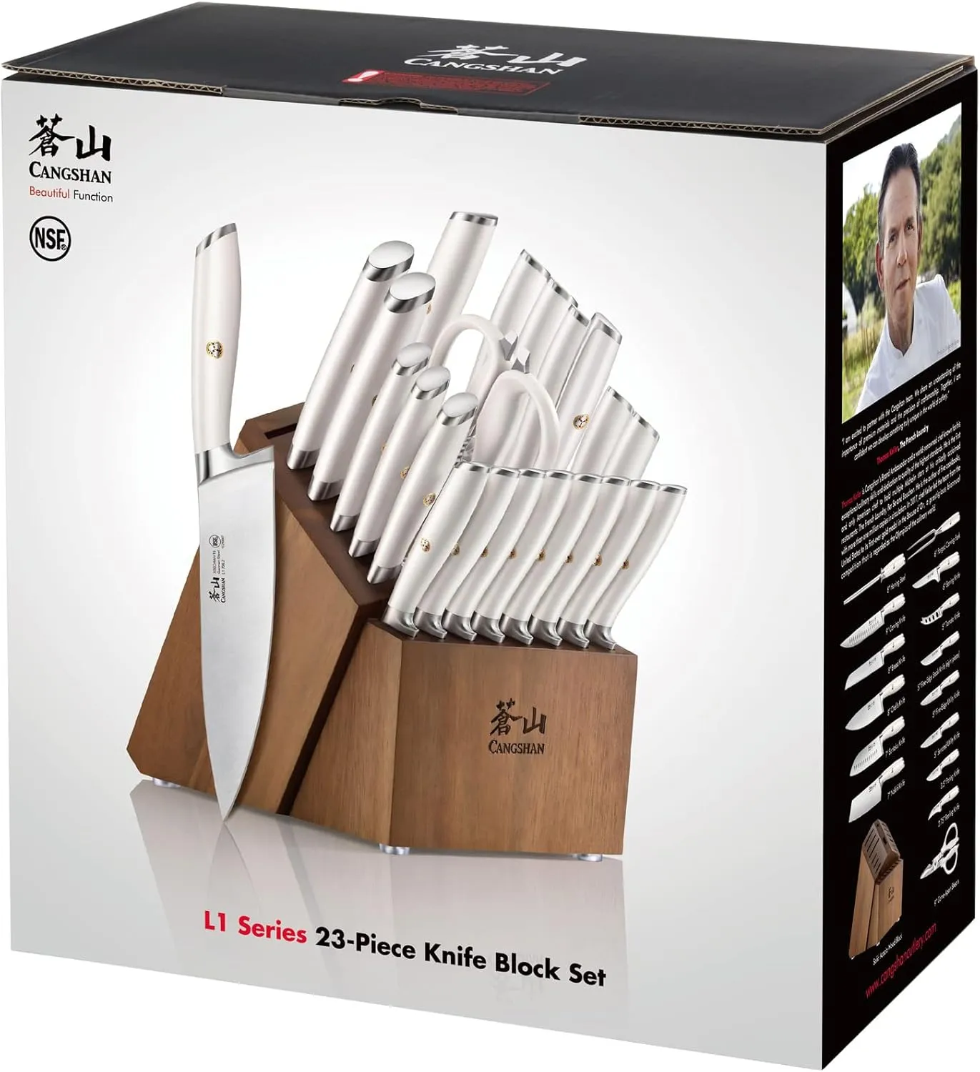 Cangshan L1 Series 23-Piece Classic Knife Block Set, Forged German Steel, 1027549