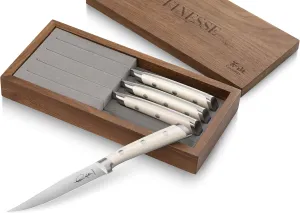 Cangshan | Thomas Keller Signature Collection 4-Piece Forged Straight Edge Steak Knife, Walnut Box