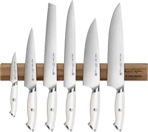Cangshan Thomas Keller Signature Collection Swedish Powder Steel Forged, 7-Piece Magnetic Knife Set, White
