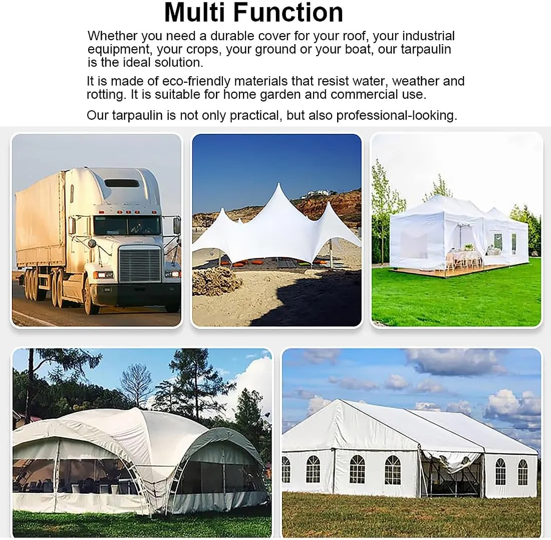 Canvas Tarps 16 oz, 20' x 20' Heavy Duty Waterproof Tarpaulin Cover Outdoor, UV Resistant, Rustproof Grommets, Multi-Purpose Cloth Tarp for Canopy Tent, Roof, Camping, Woodpile, White