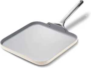 Caraway Double Burner Griddle - 19x12” Griddle Pan - Non-Stick Ceramic Coated - Non Toxic, PTFE & PFOA Free - Oven Safe & Compatible with All Stovetops - Cream