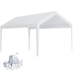 Carport Replacement Canopy, Replacement Top Cover for 10' x 20' Carport Frame, 180G PE Fabric Waterproof & UV Protected Tarp with Ball Bungees, White (Only Top Cover, Frame is not Included)