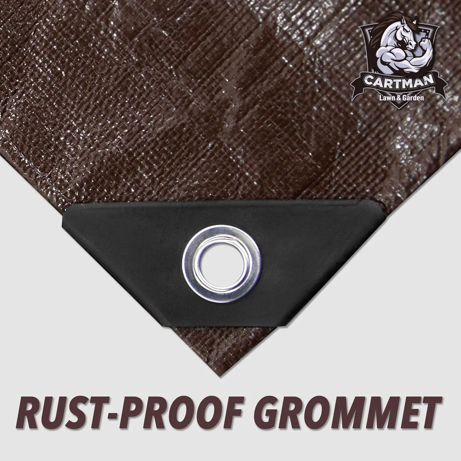CARTMAN Finished Size 8x10 Feet Extra Thick 20 Mil Brown Ultra Heavy Duty Poly Tarp, Multipurpose Protective Cover, UV Resistant, Waterproof Poly Tarpaulin with Reinforced Edges