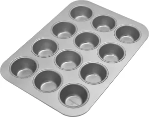 Chicago Metallic Commercial II Traditional Uncoated 12-Cup Muffin/Cupcake Pan, 15.75-inch by 11-inch