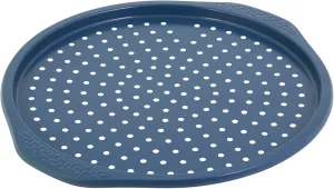 Chicago Metallic Everyday Non-Stick Pizza Crisper, Perfect for making homemade pizza, baking frozen treats reheating meals, and more! 14-Inch, Blue