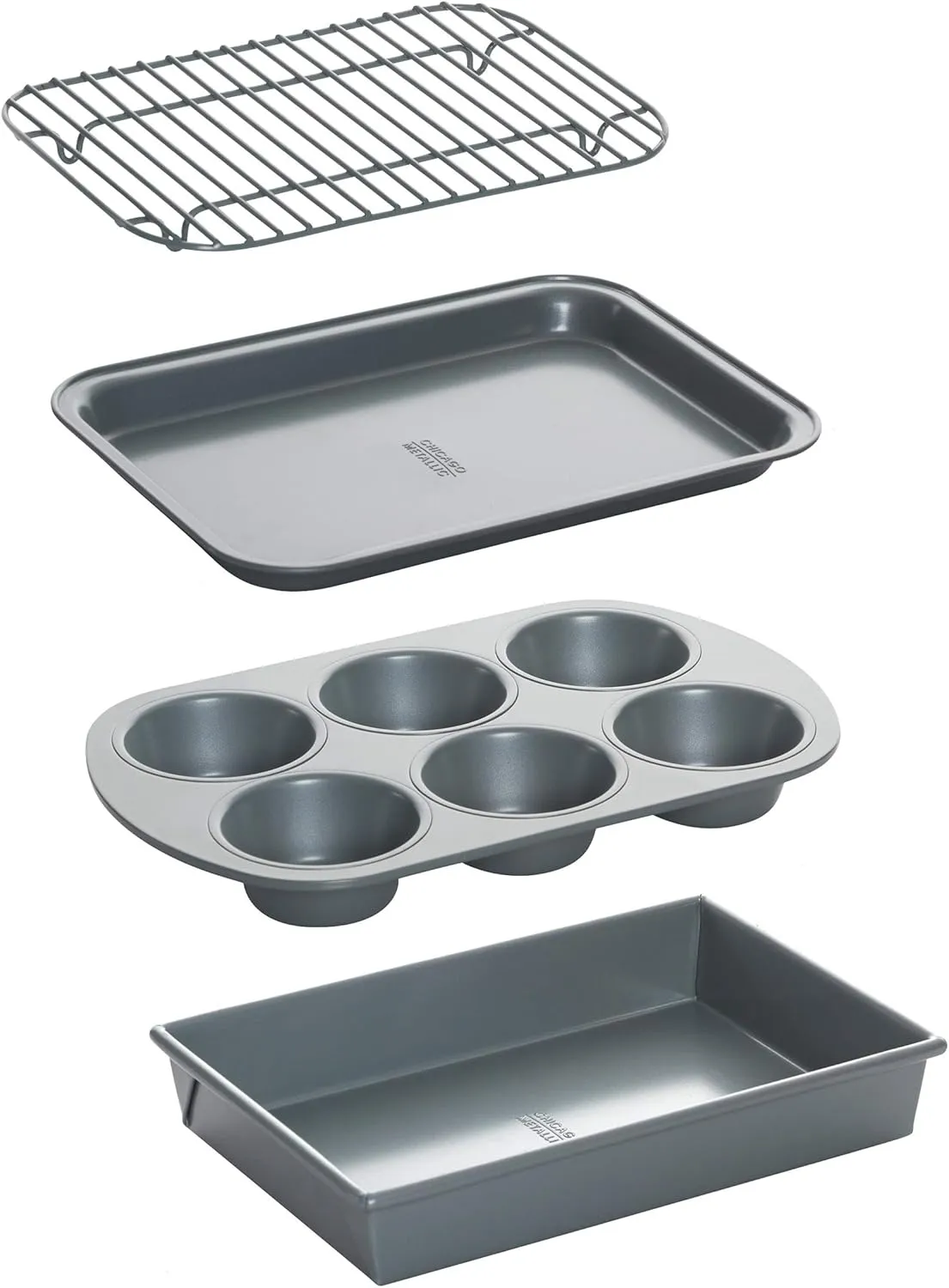 Chicago Metallic Professional 4-Piece Non-Stick Toaster Oven Set